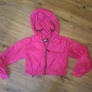 EUC hot Pink cropped Hooded Jacket berksha,sz xs